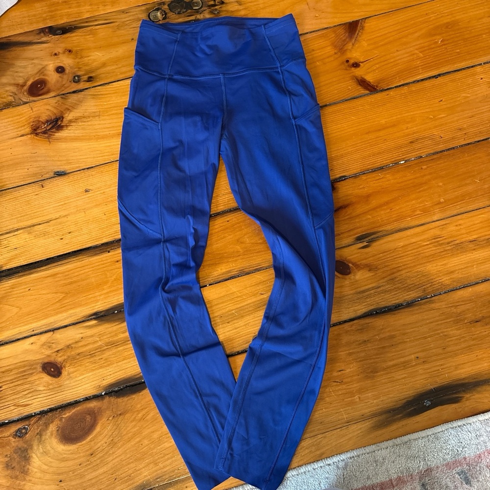 Blue High-Waisted Leggings